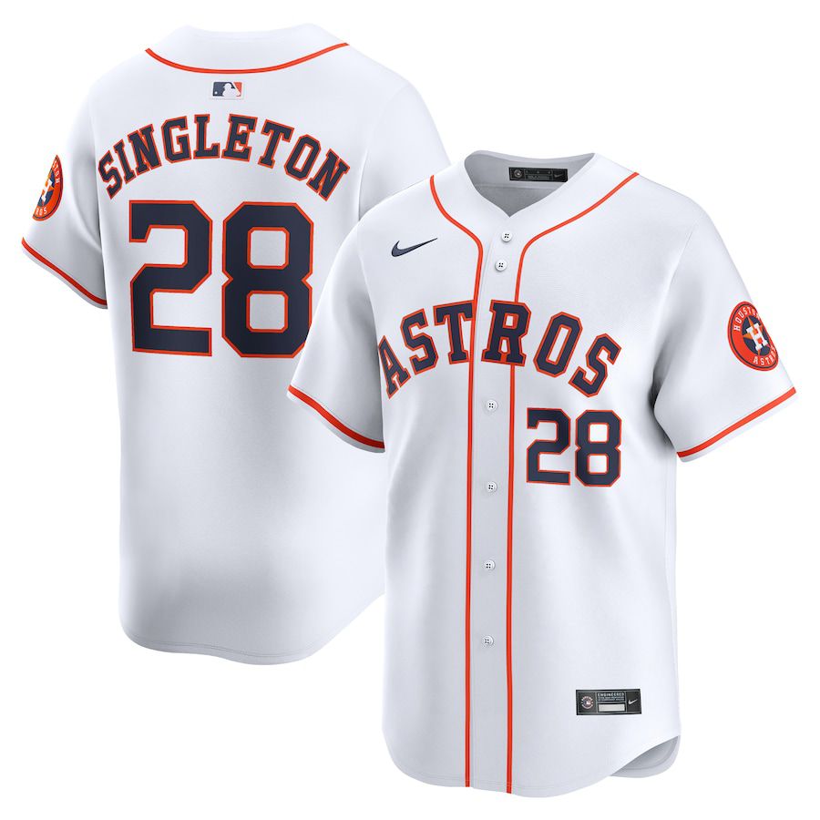 Men Houston Astros #28 Jon Singleton Nike White Home Limited Player MLB Jersey